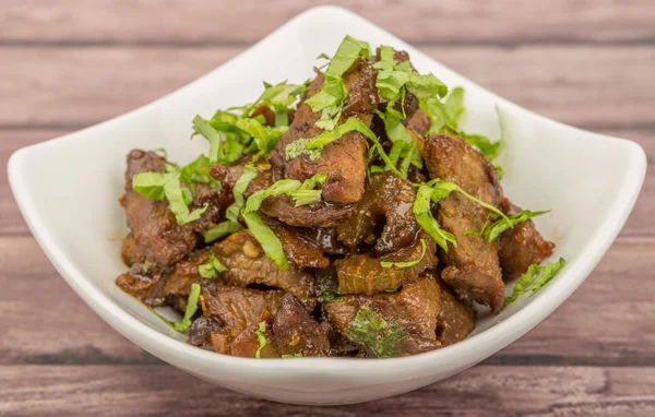 Malaysian dish stir fried chopped beef — Stock Photo, Image