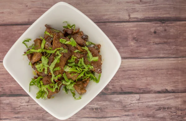 Malaysische Gericht rühren gebratenes Rindfleisch — Stockfoto