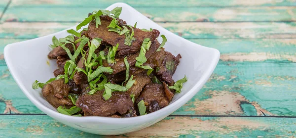 Malaysian dish stir fried chopped beef — Stock Photo, Image