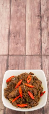 Malezya çanak Rendang Tok veya sığır eti haşlanmış Kuru