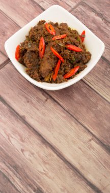 Malezya çanak Rendang Tok veya sığır eti haşlanmış Kuru