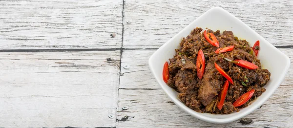 Malaysian dish Rendang Tok or beef dry stewed — Stock Photo, Image