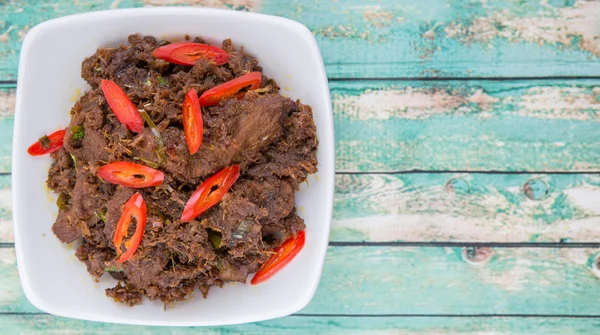 Malezyjski danie Rendang Tok lub wołowiny sucho duszona — Zdjęcie stockowe