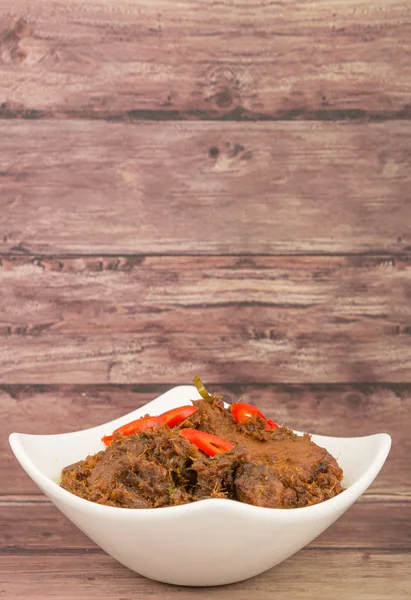 Malaysian dish Rendang Tok or beef dry stewed — Stock Photo, Image