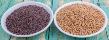 Sarı ve kahverengi hardal tohumu