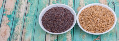 Sarı ve kahverengi hardal tohumu