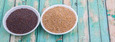 Sarı ve kahverengi hardal tohumu