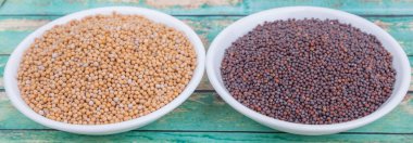 Sarı ve kahverengi hardal tohumu