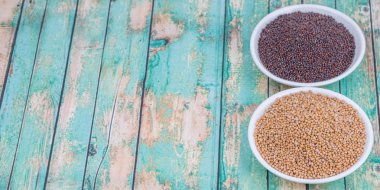 Sarı ve kahverengi hardal tohumu