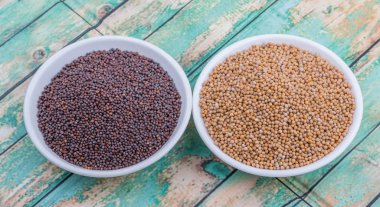 Sarı ve kahverengi hardal tohumu