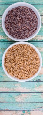 Sarı ve kahverengi hardal tohumu