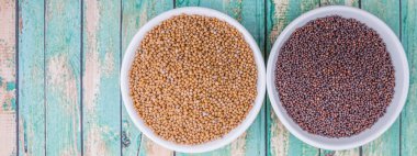 Sarı ve kahverengi hardal tohumu