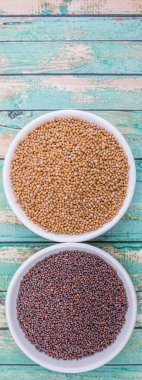 Sarı ve kahverengi hardal tohumu