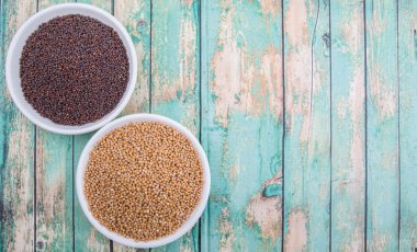 Sarı ve kahverengi hardal tohumu