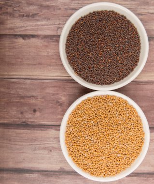 Sarı ve kahverengi hardal tohumu