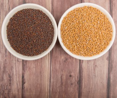 Sarı ve kahverengi hardal tohumu