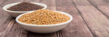 Sarı ve kahverengi hardal tohumu