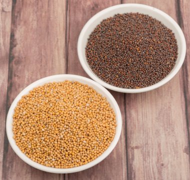 Sarı ve kahverengi hardal tohumu