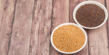 Sarı ve kahverengi hardal tohumu