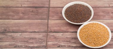 Sarı ve kahverengi hardal tohumu