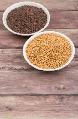 Sarı ve kahverengi hardal tohumu