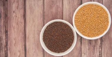 Sarı ve kahverengi hardal tohumu