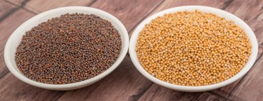 Sarı ve kahverengi hardal tohumu