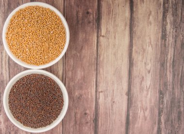 Sarı ve kahverengi hardal tohumu