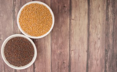 Sarı ve kahverengi hardal tohumu