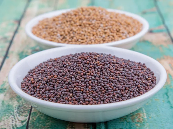 Sarı ve kahverengi hardal tohumu