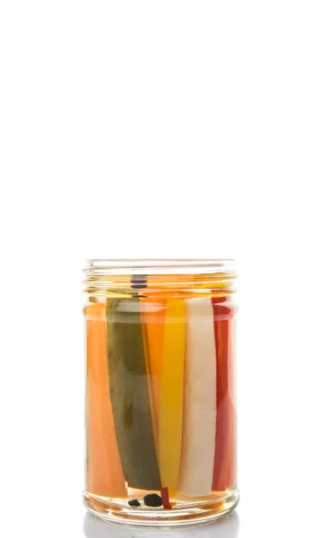 Mezcla de verduras en vinagre en frasco — Foto de Stock