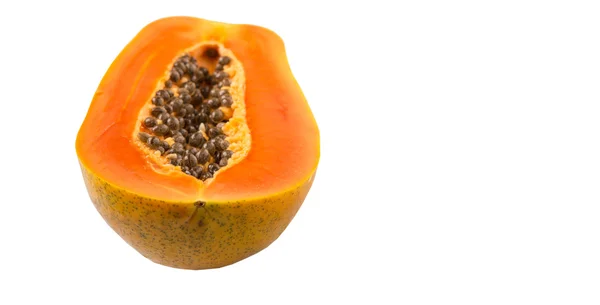 Cut Papaya Fruit White Background — Stock Photo, Image