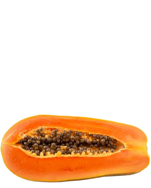 Geschnittene Papaya Früchte Auf Weißem Hintergrund — Stockfoto