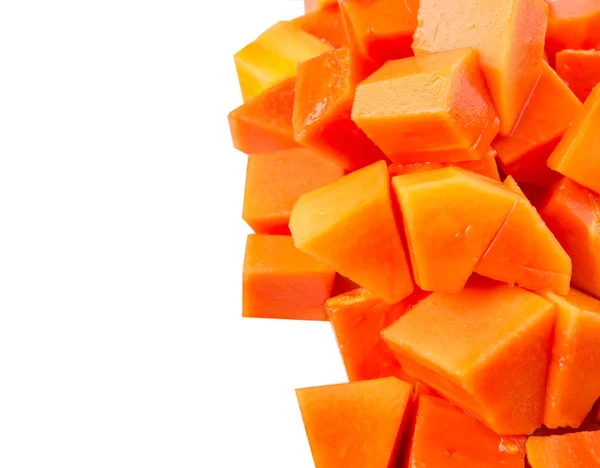 Bita stora papaya frukt — Stockfoto