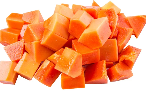 Bita stora papaya frukt — Stockfoto