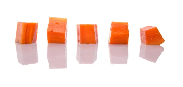 Mundgerechte Papaya Frucht Auf Weißem Hintergrund — Stockfoto