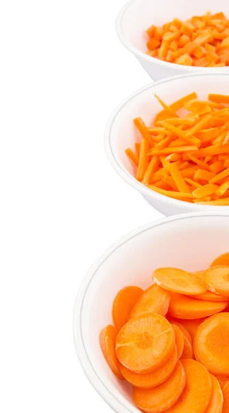 Different Style Chopped Carrots Bowl — Stock Photo, Image