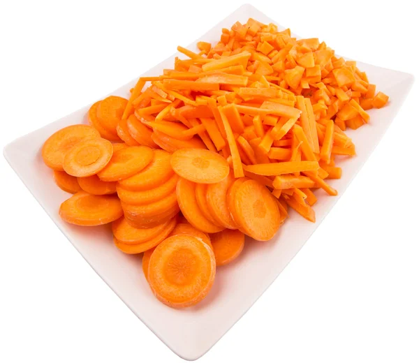 Chopped Carrots In Plate — Stock Photo, Image