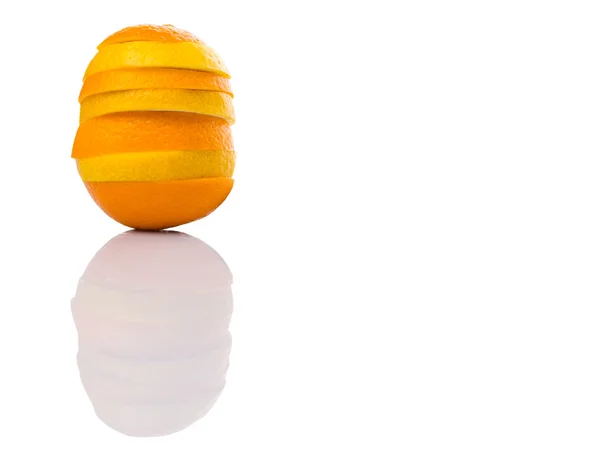 Rodajas Naranja Limón Sobre Fondo Blanco —  Fotos de Stock
