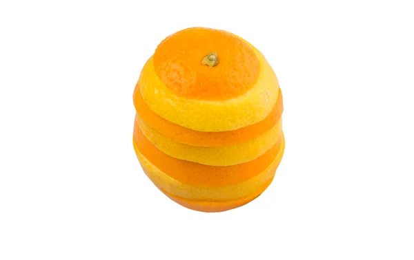 Orange Citron Frugt Lag Skiver Hvid Baggrund - Stock-foto