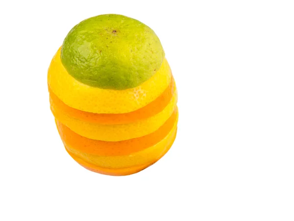 Limón, limón y rodajas de capa de naranja — Foto de Stock