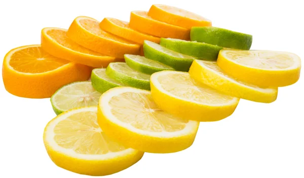 Lime, Lemon And Orange Layer Slices — Stock Photo, Image