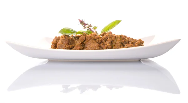 Prato de Rendang de carne de bovino malaia — Fotografia de Stock