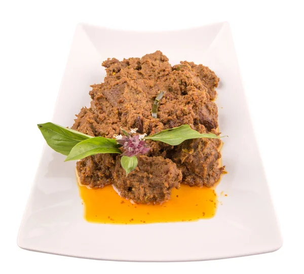 Malay Beef Rendang Dish — Stock Photo, Image