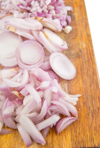 Cebollas Picadas Una Tabla Cortar —  Fotos de Stock