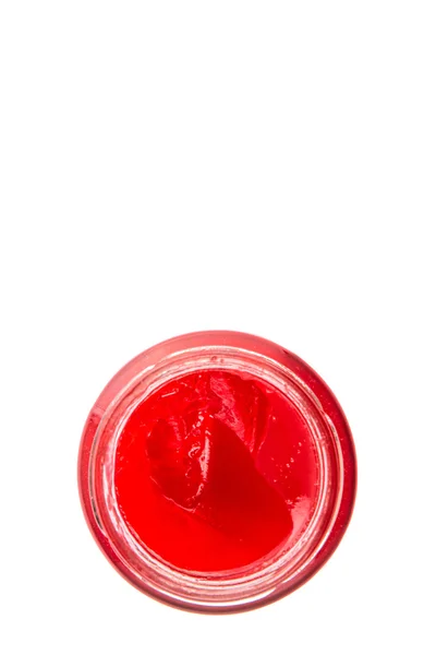 Láhev jahodového džemu — Stock fotografie
