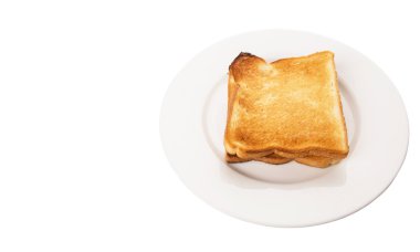 beyaz zemin üzerine ekmek tost
