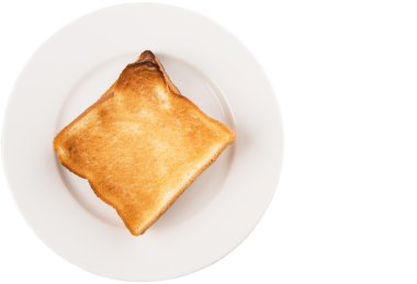 beyaz zemin üzerine ekmek tost