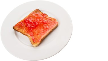 çilek reçelli ekmek tost