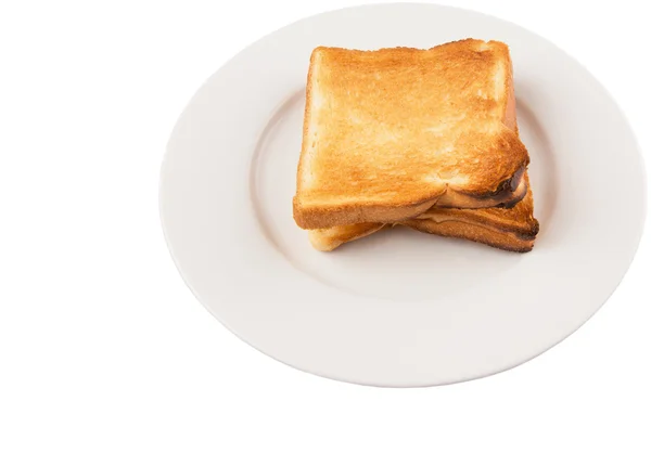 Ψωμί Τοστ Πάνω Από Λευκό Φόντο — Φωτογραφία Αρχείου